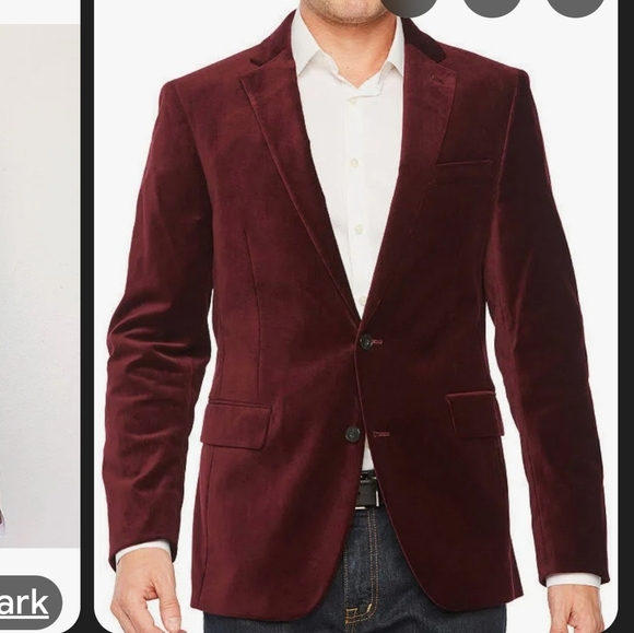 Men's Burgundy Blazer - Picture 1 of 10
